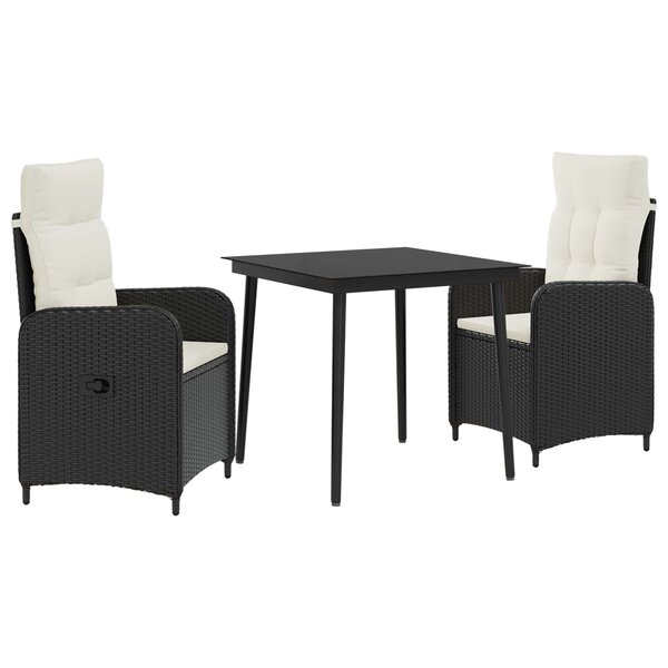 vidaXL Ensemble de Tables Basses 3 Pièces Noir et blanc crème