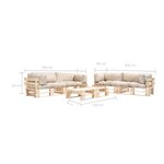 vidaXL Canapés de jardin palette 6 Pièces avec coussins sable Bois