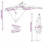 vidaXL Parasol banane à mât déporté Anthracite 249 x 249 x 250 cm