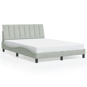 vidaXL Cadre de lit sans matelas Hanko gris clair 140x190 cm velours