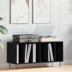 vidaXL Meuble à vinyles Chêne noir 100 x 38 x 48 cm Bois d'ingénierie