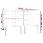 vidaXL Tête de lit à LED Vert foncé 160x5x118/128 cm Velours