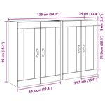 vidaXL Meuble mural Montage mural 2 Pièces Bois ancien 69 5 x 34 x 90 cm