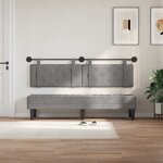 vidaXL Tête de lit suspendue Avec lumière LED Gris clair Velours