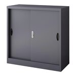 Casier de bureau armoire meuble de rangement pour bureau atelier chambre acier de bureau rieti acier laqué 90 x 40 x 90 cm gris foncé 03_0006344