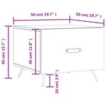 vidaXL Table basse gris béton 50x50x40 cm bois d'ingénierie
