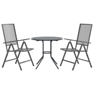 vidaXL Ensemble de chaises de jardin inclinables 3 Pièces anthracite