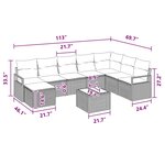 vidaXL Ensemble de canapé de jardin avec coussin 9 Pièces Marron et rouge