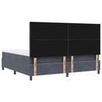 vidaXL Lit à ressorts avec matelas Gris foncé 200 x 200 cm tissu