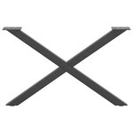 vidaXL Pieds de table basse en forme de X  2 pièces  anthracite  70 x (42-43) cm  acier