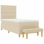 vidaXL Lit à ressorts avec coussin Crème 200 x 80 cm tissu
