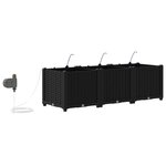 Bacs de jardin vidaXL avec système d'irrigation 3 Pièces Noir