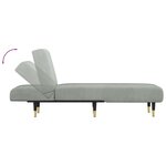 vidaXL Chaise longue gris clair velours
