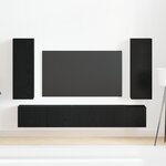 vidaXL Meuble TV mural en 5 pièces en chêne noir