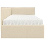 vidaXL Cadre de lit d'angle avec matelas 2 pc Crème 90 x 190 cm