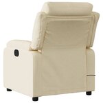 vidaXL Fauteuil de massage inclinable Crème Tissu