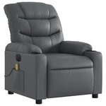 vidaXL Fauteuil de massage inclinable électrique gris similicuir