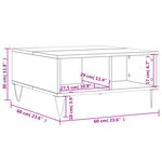 vidaXL Table basse noir 60x60x30 cm bois d'ingénierie