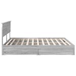 vidaXL Lit de Rangement Gris Sonoma 180 x 200 cm Bois d'ingénierie