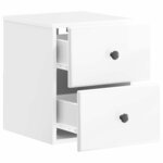 vidaXL Cabinet de chevet mural Blanc brillant 34 5 x 33 x 40 cm