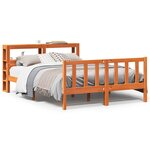 vidaXL Cadre de lit et tête de lit cire marron 150x200 cm bois de pin