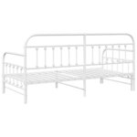 vidaXL Cadre de lit de jour avec tête de lit Blanc 90 x 190 cm Acier