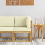 vidaXL Canapé d'angle extérieur Bois d'Acacia Massif Blanc