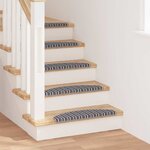 vidaXL Tapis d'escalier auto-adhésifs 15 Pièces Gris 65 x 21 x 4 cm