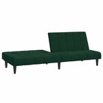 vidaXL Canapé-lit à 2 places vert foncé velours