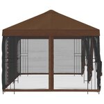 vidaXL Gazebo avec murs latéraux 6 x 3 m Marron Polyester et Acier 190