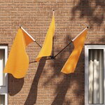vidaXL Porte-drapeau pour 3 drapeaux - À fixer au mur  acier noir