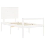 vidaXL Lit pour personne âgée sans matelas blanc bois massif