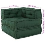 vidaXL Pouf modulaire vert 70x70x54 tissu