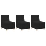 vidaXL Unité de Sofa Modulaire Sans Accoudoirs 3 Pièces Noir