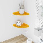 vidaXL Étagère Flottante d'Angle 2 pc Jaune moutarde 18 x 18 x 2 cm