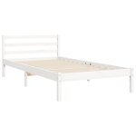 vidaXL Cadre de lit avec tête de lit blanc simple bois massif