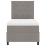 vidaXL Lit à ressorts avec matelas avec LED Taupe 90 x 200 cm tissu