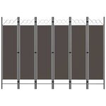 vidaXL Cloison de séparation 6 panneaux Anthracite 240x180 cm