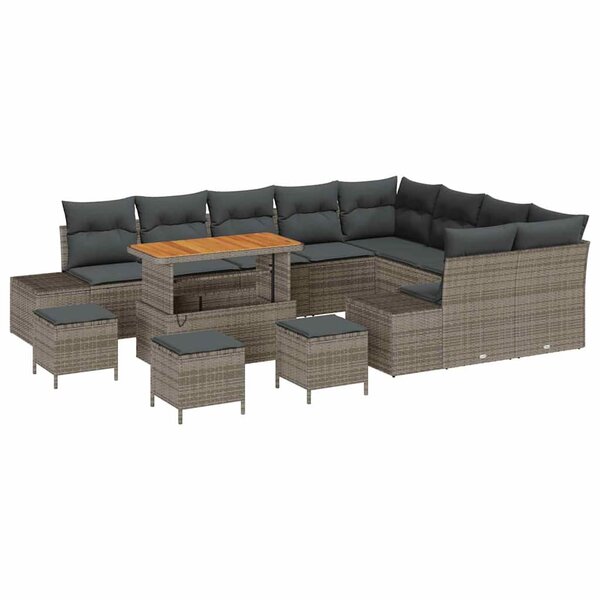 vidaXL Ensemble de canapé de jardin 12 Pièces Gris clair et gris foncé