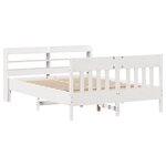 vidaXL Cadre de lit sans matelas blanc 120x190 cm bois de pin massif