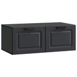 vidaXL Meuble TV mural Noir 78 5 x 41 x 30 cm Bois d'ingénierie