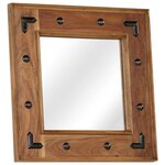 vidaXL Miroir Bois d'acacia massif 50 x 50 cm