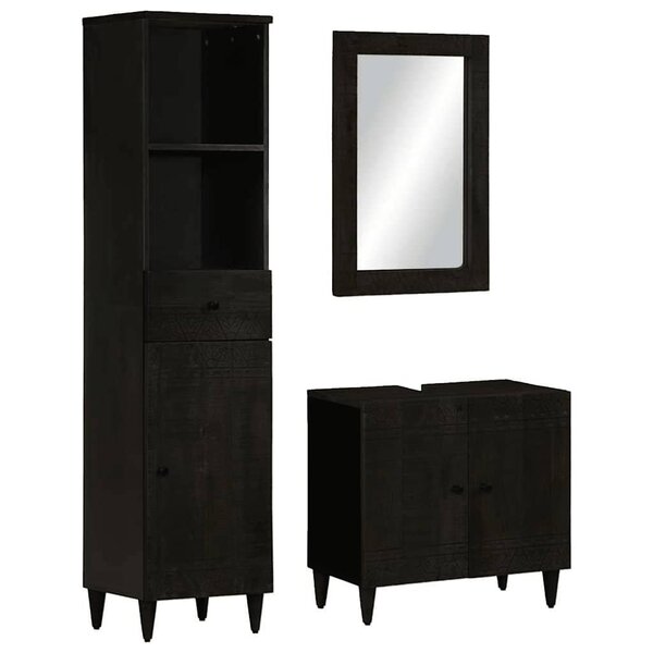vidaXL Ensemble de meubles de salle de bain 3 Pièces bois manguier massif