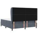 vidaXL Lit à ressorts avec matelas Gris foncé 200 x 180 cm Velours