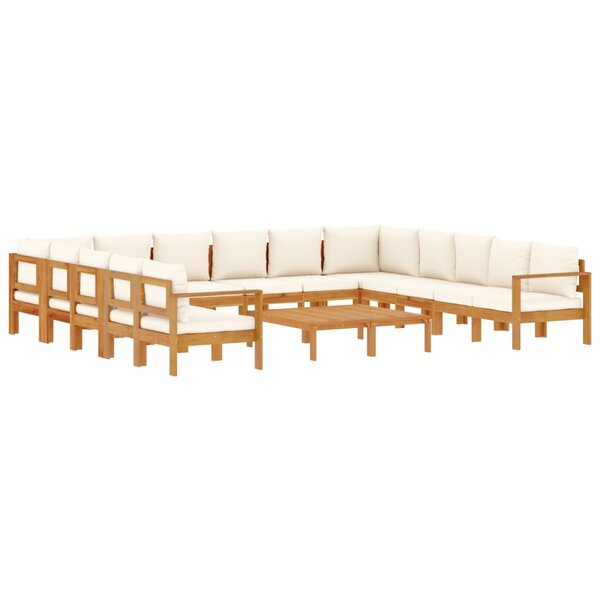 vidaXL Salon de jardin avec coussins 10 Pièces bois d'acacia solide