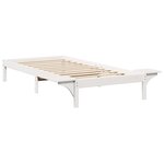 vidaXL Cadre de lit avec tables de chevet Blanc Blanc