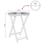 vidaXL Table de jardin pliante Naturel Ø60 x 75 cm