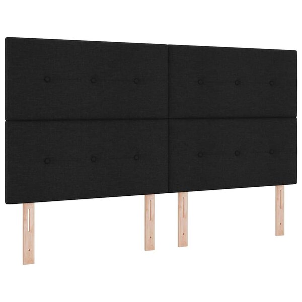 vidaXL Lit à ressort LED avec matelas Noir 180 x 200 cm tissu