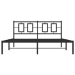 vidaXL Cadre de lit métal sans matelas avec tête de lit noir 150x200cm