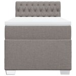 vidaXL Sommier à lattes de lit avec matelas Taupe 90x190 cm Tissu